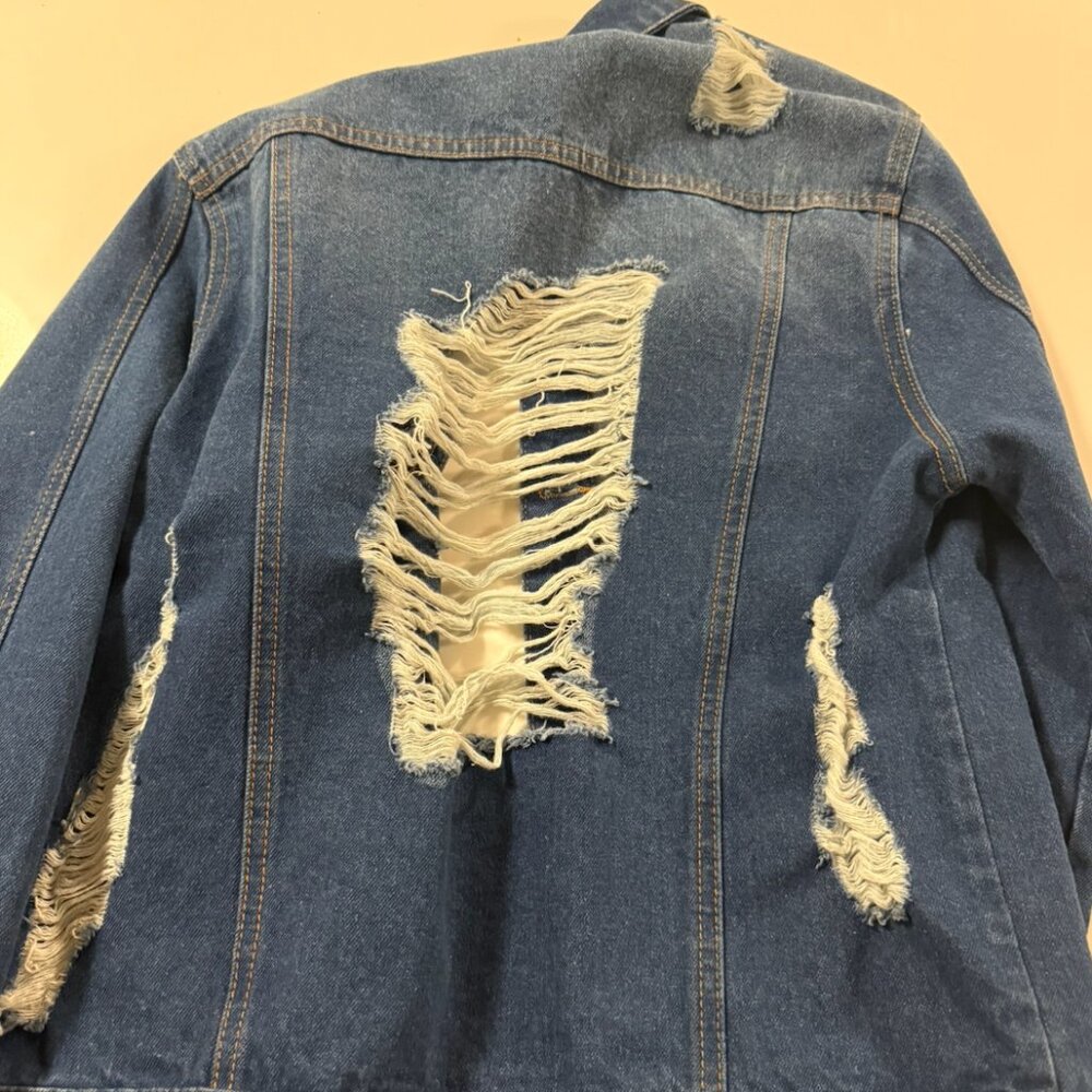Blue Age Jeans USA Medium Jean Jacket with rips